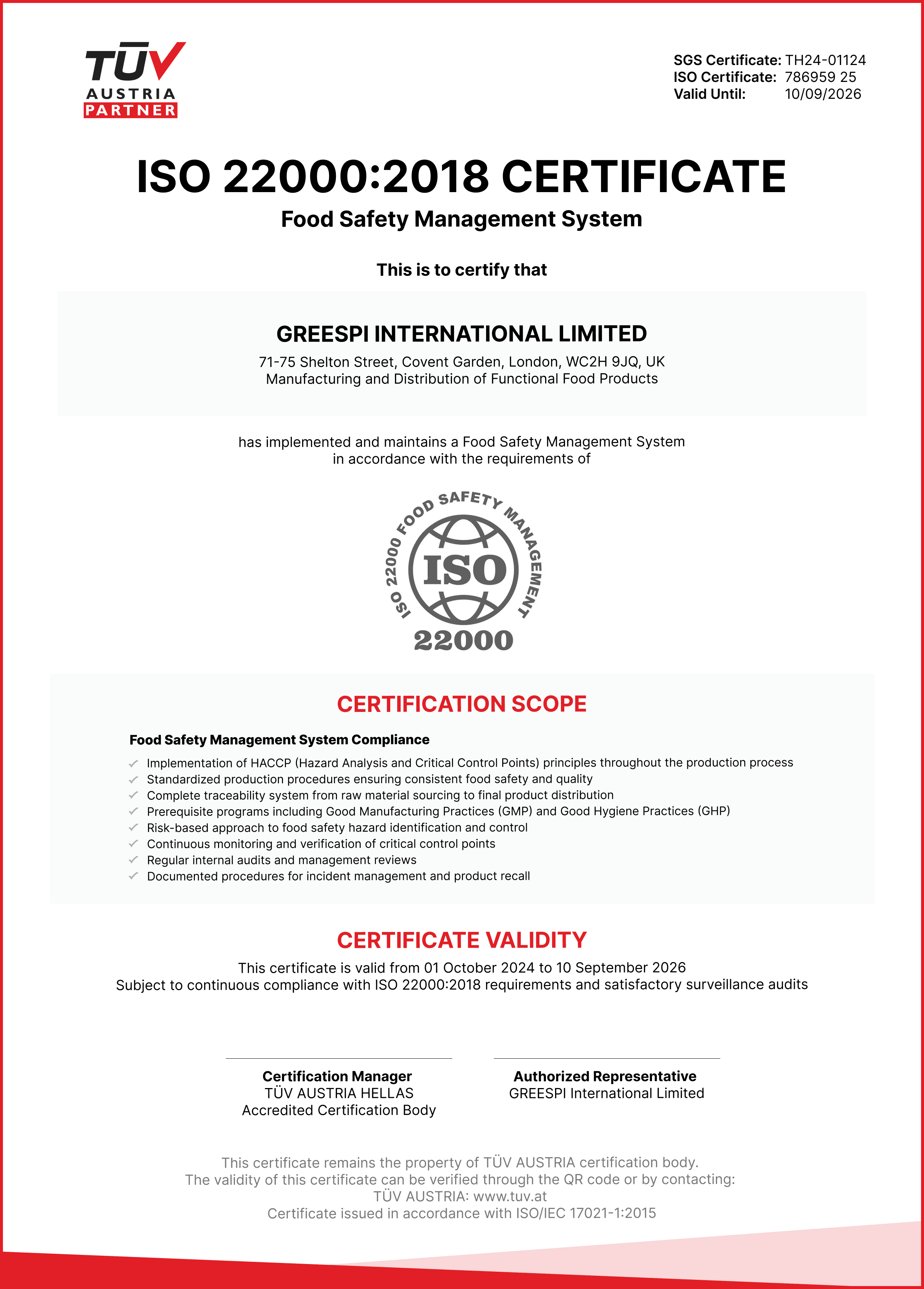 Safety & Quality Standards